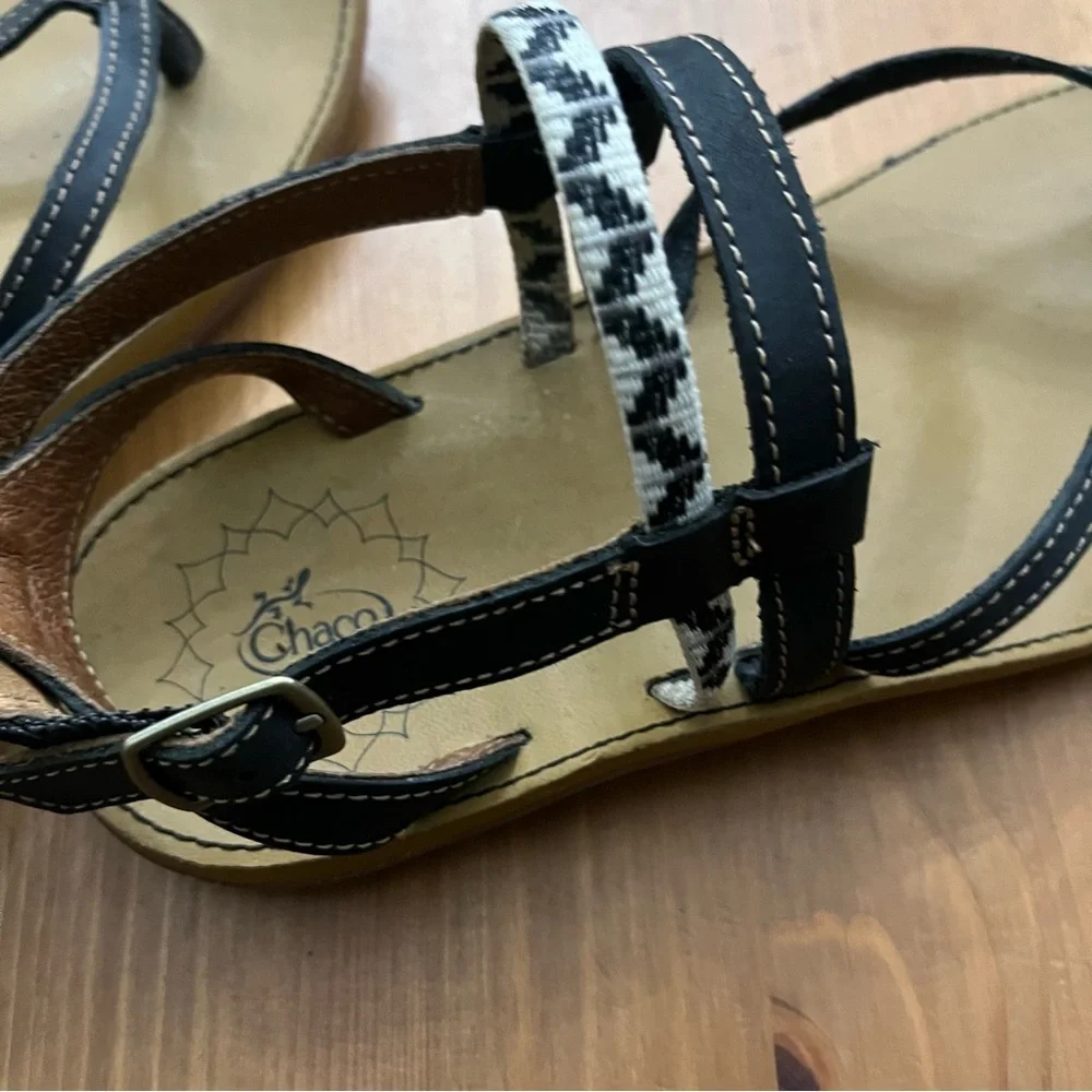 Chaco’s Women’s Loveland Dolman Black Leather Webbing Adjustable Sandal SZ 7 - Picture 10 of 12